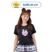 M2S Lifestyle เสื้อยืด ลายลิขสิทธิ์ My Melody and Kuromi สีดำ ลายหัวใจ 1