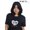 M2S Lifestyle เสื้อยืด ลายลิขสิทธิ์ My Melody and Kuromi สีดำ ลายหัวใจ 2
