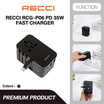 Recci หัวแปลงปลั๊กไฟ Universal PD 35W Retractable