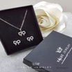 ValueJewelry เซ็ตเครื่องประดับคริสตัล ชุบทองคำขาว ลายโบ Ribbon