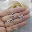 ValueJewelry เซ็ตเครื่องประดับคริสตัล ชุบทองคำขาว ลายโบ Ribbon