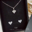 ValueJewelry เซ็ตเครื่องประดับคริสตัล ชุบทองคำขาว ลาย หัวใจ Heart