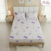 Fluffy ชุดผ้าปูไม่รวมนวม ลาย Purple Whale 6 ฟุต