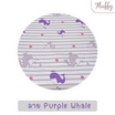 Fluffy ชุดผ้าปูไม่รวมนวม ลาย Purple Whale 6 ฟุต
