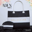 Hallelujah กระเป๋าปั้มลายลูกไม้ ปักโลโก้ Size L รุ่น เอเดน