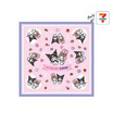 ผ้าพันคอ My Melody & Kuromi สีชมพู ขอบสีม่วง