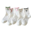 CC SOCK ถุงเท้าขอบหยักลายจุดโบว์ CBF แพ็ก 5 คู่
