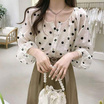 Forever25 เสื้อผ้าชีฟองแขนยาวลายจุด