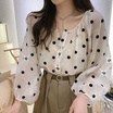 Forever25 เสื้อผ้าชีฟองแขนยาวลายจุด