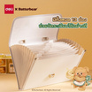 Deli แฟ้มกระเป๋าหีบเพลง Butterbear สีเขียว 13 ช่อง ขนาด A4