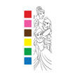 B-KIDS สมุดภาพระบายสีแบบพกพา พร้อมสีและพู่กัน Disney Princess Magic Fun