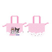 กระเป๋าผ้าหูรูด ทรงขนมจีบ My Melody & Kuromi สีชมพู
