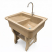 Dinosaur washtub อ่างล้างจานขาตั้ง หินควอตซ์ 1 หลุม 1 ที่พัก สี sand
