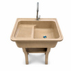 Dinosaur washtub อ่างล้างจานขาตั้ง หินควอตซ์ 1 หลุม 1 ที่พัก สี sand