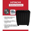 Hitachi เครื่องซักผ้า 2 ถัง 12 กก. รุ่น LTT 12JWT GB