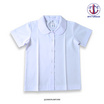 เสื้อนักเรียนหญิง ตราสมอ คอบัวผ่าตลอด แขนเรียบ กระเป๋าล่าง