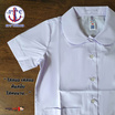 เสื้อนักเรียนหญิง ตราสมอ คอบัวผ่าตลอด แขนเรียบ กระเป๋าล่าง