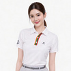 CP ALL เสื้อโปโลหญิง Upcycling สีขาว แถบสี