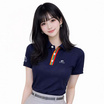 CP ALL เสื้อโปโลหญิง Upcycling สีกรม แถบสี