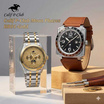 Calif P-Club นาฬิกาข้อมือ เซตคู่ SV-GD BR01-Brown Gold