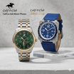 Calif P-Club นาฬิกาข้อมือ เซตคู่ SV GR BR01-Blue