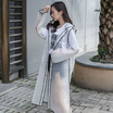 Rain coat Korean Style Strap Tube ชุดกันฝน XL สีขาวขอบดำ