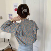 Forever25 เสื้อผ้าสีฟ้าลายดอก แต่งระบายช่วงคอ