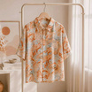 KORU เสื้อครอป รุ่น เพ้นท์สีน้ำตาล