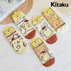 Kitaku Pompompurin ถุงเท้าข้อสั้น 1 เซต 5 คู่ Free size