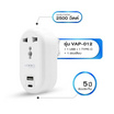 VEXXO แปลงปลั๊ก 2 ขากลม 1 ช่องเสียบ 1 USB 1 Type C
