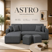 HomeBest โซฟา L-Shapr 4 ที่นั่งฝั่งซ้าย รุ่น Astro หุ้มผ้าแคนวาส