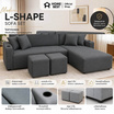 HomeBest โซฟา L-Shape ฝั่งขวา รุ่น Astro หุ้มผ้าแคนวาส