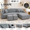 HomeBest โซฟา L-Shape ฝั่งซ้าย รุ่น Astro หุ้มผ้าแคนวาส
