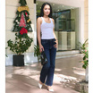 Easy Denim Jeans BOOT CUT กางเกงยีนส์ผู้หญิง เอวยืด JN5078 Dark Blue