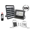 HI-TEK โคมไฟฝลัดไลท์โซล่า LED 30W สีเทา พร้อมรีโมท แสงขาว