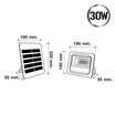HI-TEK โคมไฟฝลัดไลท์โซล่า LED 30W สีเทา พร้อมรีโมท แสงขาว