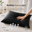 Fluffy หมอนหนุนแพ็กคู่ รุ่น Bouncy สีดำ 16x25 นิ้ว