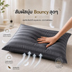 Fluffy หมอนหนุนแพ็กคู่ รุ่น Bouncy สีเทาเข้ม 16x25 นิ้ว