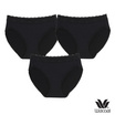 Wacoal Panty กางเกงในรูปทรง Bikini ขอบลูกไม้ รุ่น WU1T35 สีดำ Set 3 ชิ้น