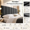 HomeBest ฐานเตียงมินิมอล ประกอบง่าย ผ้าสีเทาเข้ม