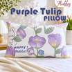 Fluffy หมอนหนุน ลาย Purple Tulip 17x27นิ้ว