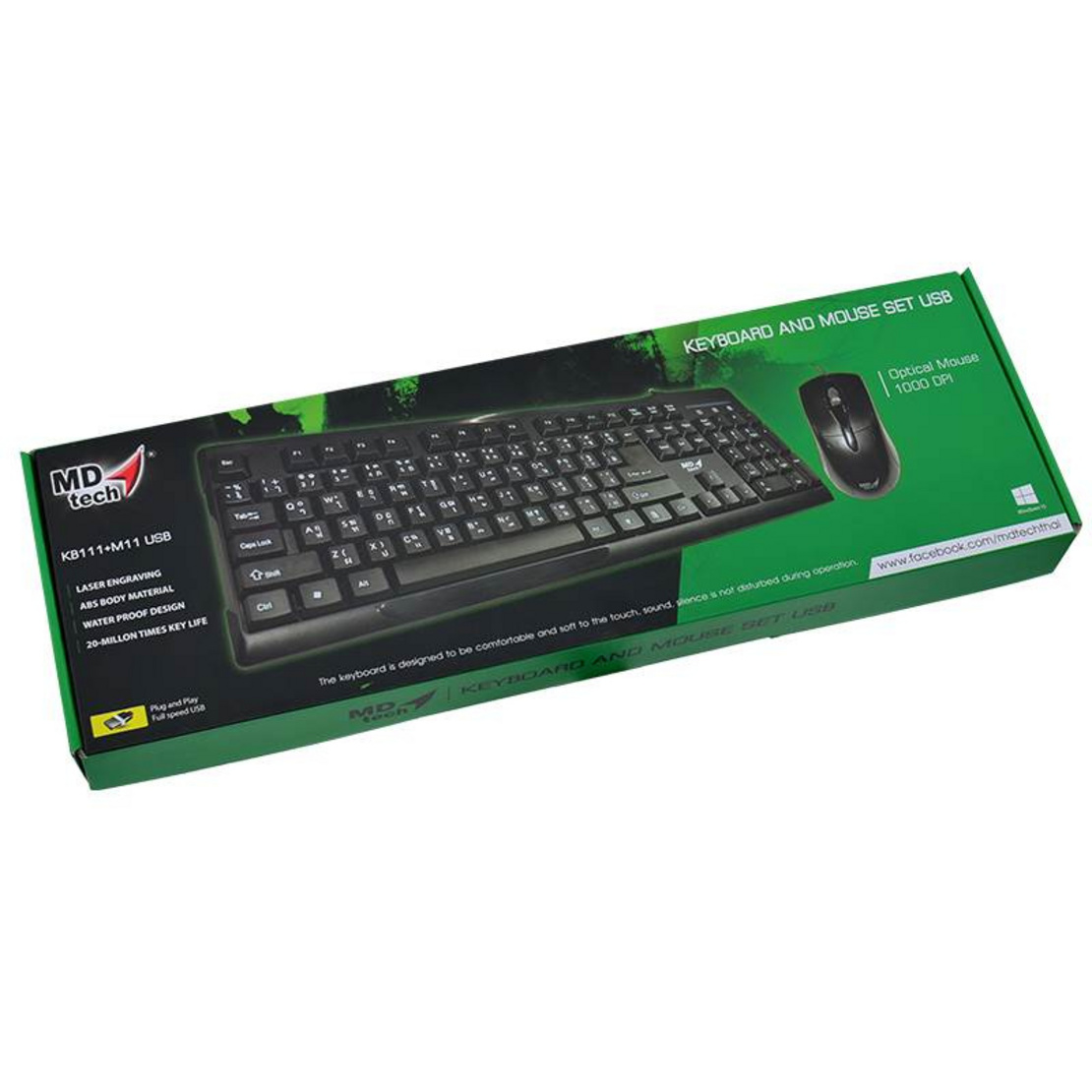 MDTECH Combo Set Keyboard & Mouse USB KB111+M11
