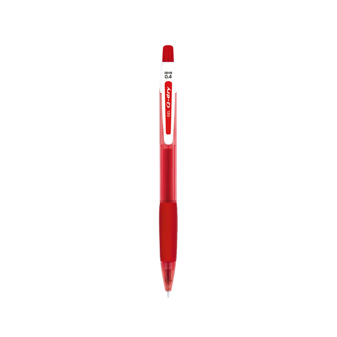 Java Pen Pencil JAVA ปากกาเจล Q-DRY 0.4mm. (12 ด้าม) Red หมึกสีแดง | AllOnline