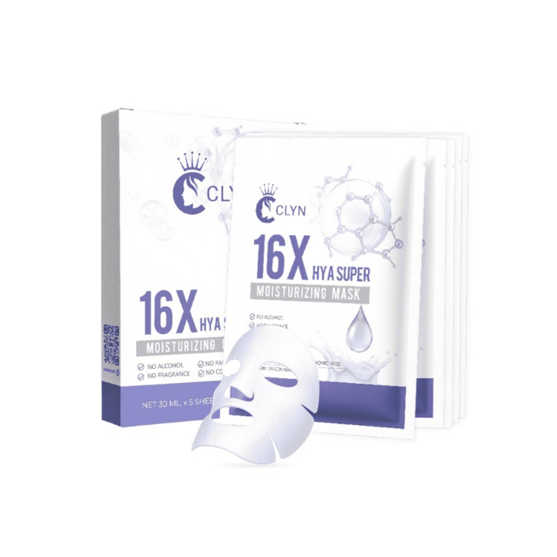 Clyn มาส์กหน้า 16x Hya Super Moisturizing Mask 30 มล. (5แผ่น) | AllOnline