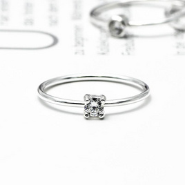 Beauty Jewelry แหวนเงินแท้ 92.5% แหวนแฟชั่น แหวนมินิมอล ประดับเพชร CZ รุ่น RS3054-SS - Silver - 6