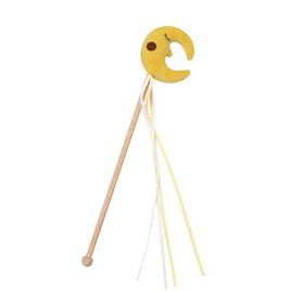 zeze Starry Wand ไม้ตกแมว รูปพระจันทร์ ภายในผ้ามีแคทนิปซ่อนอยู่ - zeze, ของเล่น